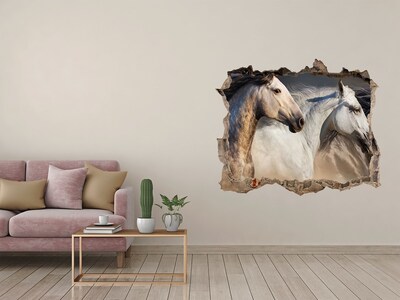 Díra 3D fototapeta nálepka Cválajúca kone