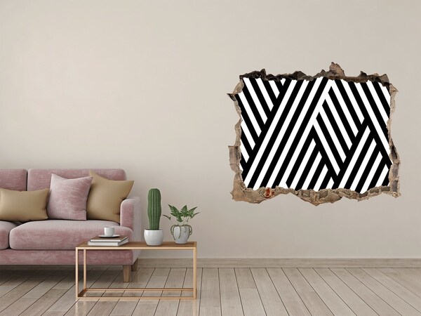 Fototapeta díra na zeď Geometrické vzory v diere v stene