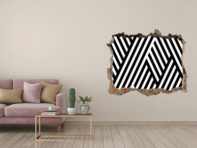 Fototapeta díra na zeď Geometrické vzory v diere v stene