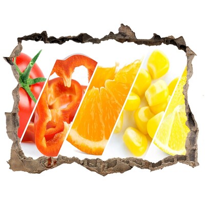 Nálepka 3D díra samolepící Ovocný raj za múrom