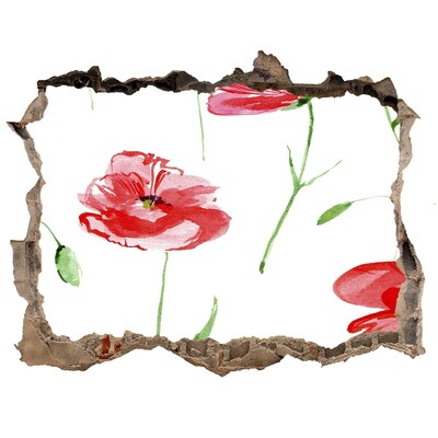 Nálepka 3D díra na zeď samolepící Kvetinová diera v stene