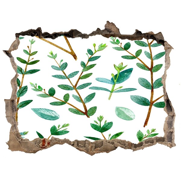 Nálepka 3D díra na zeď Zelená záhrada v betóne