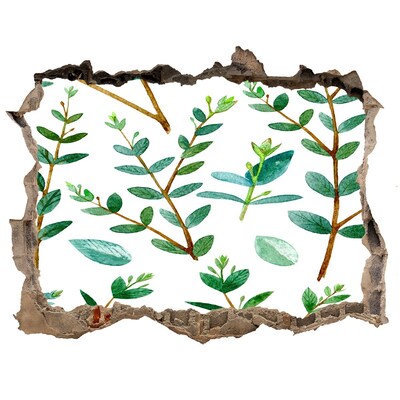 Nálepka 3D díra na zeď Zelená záhrada v betóne