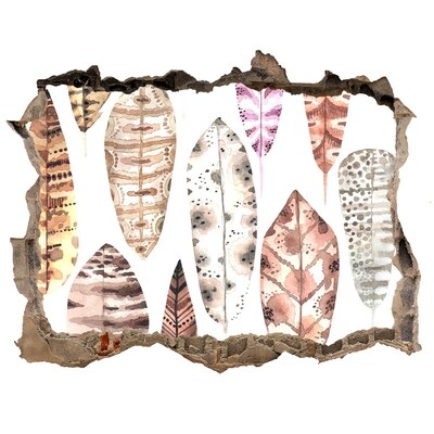 Fototapeta díra na zeď Farebné listy v diere v stene