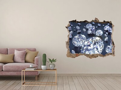 Samolepící díra na stěnu nálepka Lesklé diamanty v stene