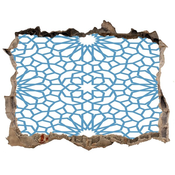 Nálepka 3D díra na zeď Mozaikový vzor v diere v stene