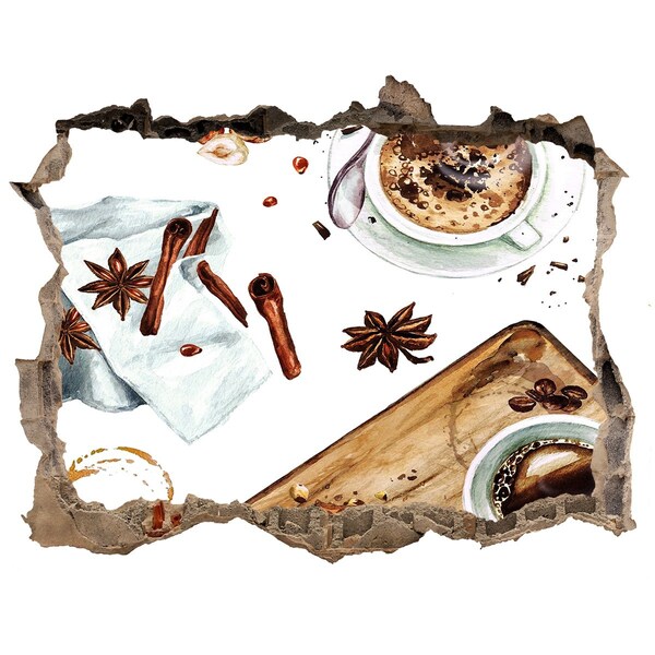 Samolepící nálepka beton Kávový kútik s korením