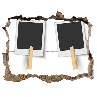 Foto fotografie díra na zeď Poškodená stena s obrazovými rámami