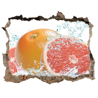 Nálepka 3D díra na zeď Grapefruit