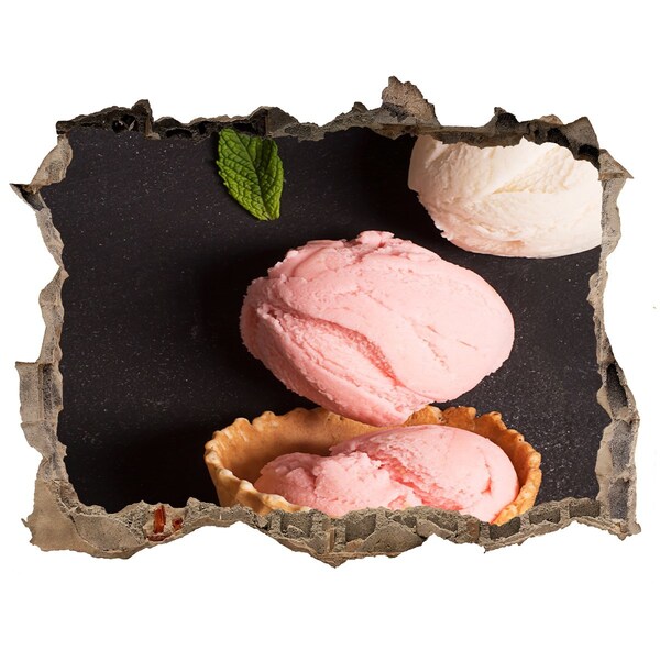 Nálepka 3D díra samolepící Hody zmrzliny Diera v stene