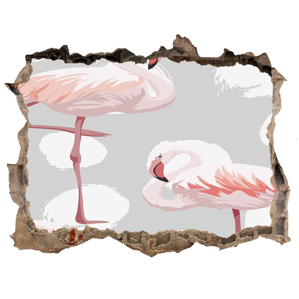 Díra 3D fototapeta nálepka Flamingos