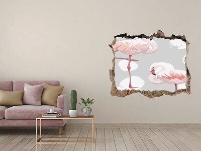 Díra 3D fototapeta nálepka Flamingos