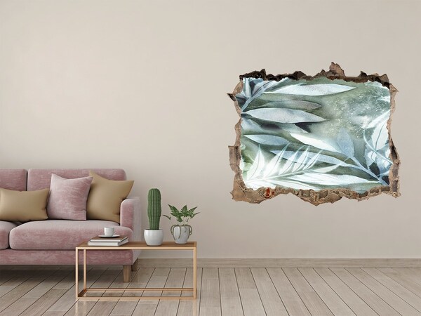 Nálepka 3D díra na zeď samolepící Zelená oáza v diere v stene