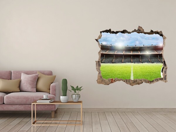 Fototapeta díra na zeď 3D Futbalový štadión spoza múru