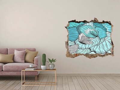 Nálepka 3D díra na zeď Kvetinová oáza v betóne