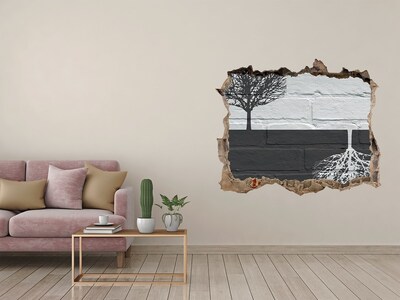 Díra 3D fototapeta nástěnná Stromy na stenu