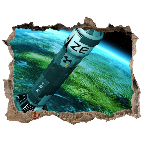 Foto fotografie díra na zeď Raketa vo vesmíre