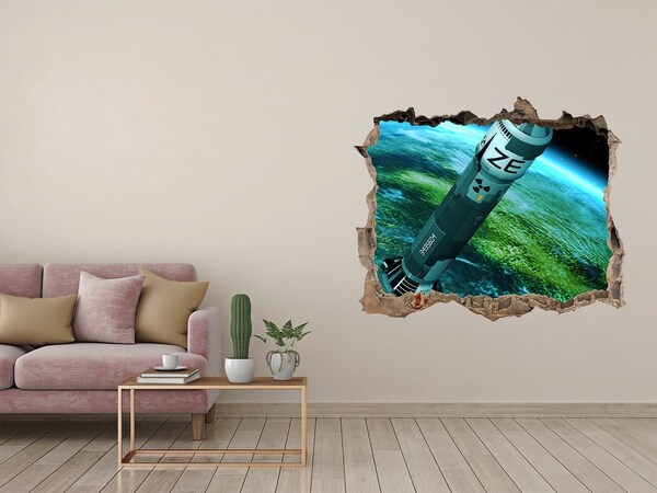 Foto fotografie díra na zeď Raketa vo vesmíre