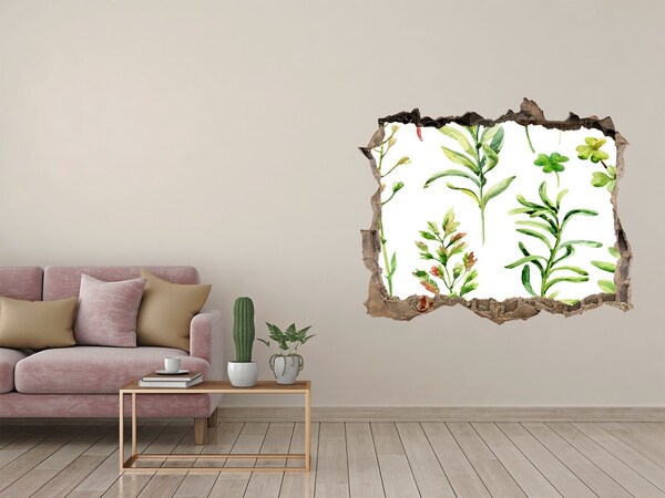 Nálepka 3D díra na zeď Zelená oáza v betóne