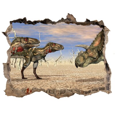 Díra 3D fototapeta nálepka Dinosaury