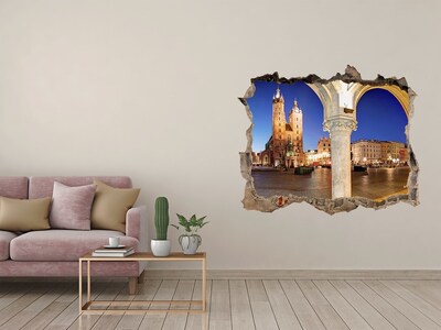 Fototapeta díra na zeď Hlavné trhové námestie v Krakove v noci