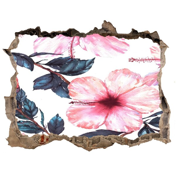 Nálepka 3D díra na zeď Kvetinový raj za múrom