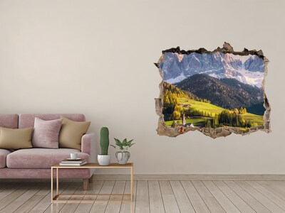 Díra 3D ve zdi na stěnu Panoráma hôr