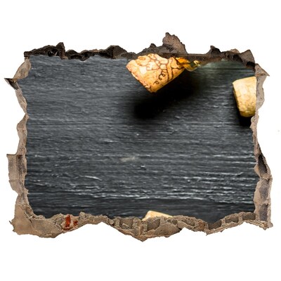 Nálepka 3D díra na zeď Víno a hrozno