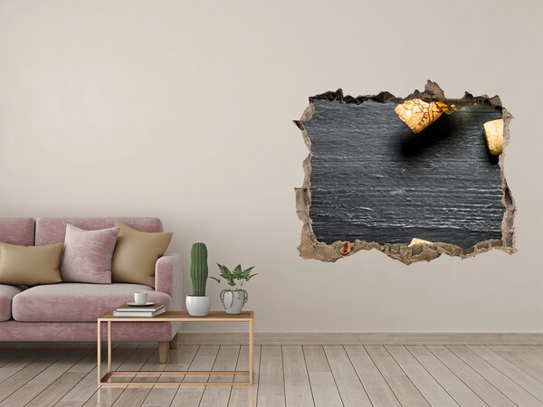 Nálepka 3D díra na zeď Víno a hrozno