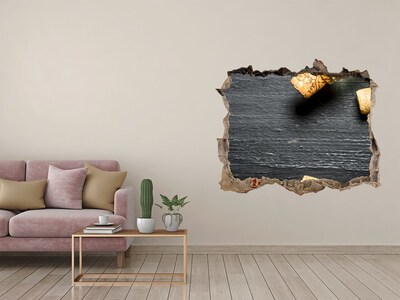 Nálepka 3D díra na zeď Víno a hrozno