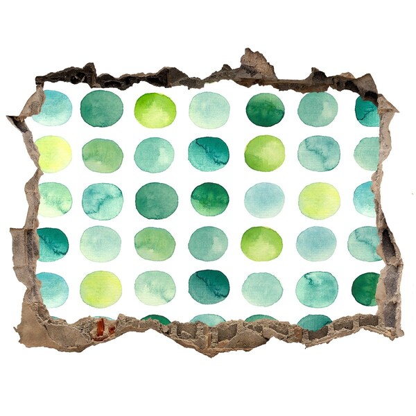 Fototapeta díra na zeď Zelené bodky na pozadí steny