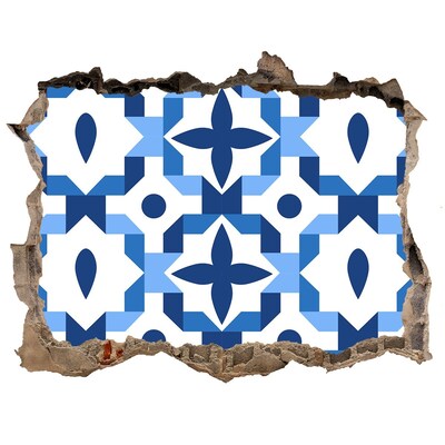 Fototapeta díra na zeď Modré vzory na stene