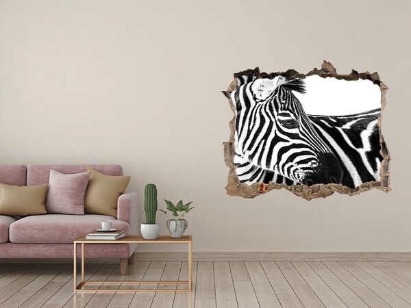 Díra 3D fototapeta nálepka Zebra v diere v stene