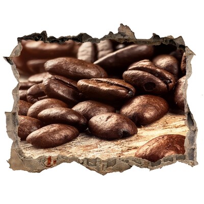 Nálepka 3D díra na zeď Káva v srdci steny