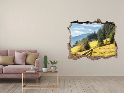 Díra 3D ve zdi nálepka Jeseň v horách
