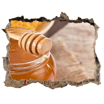 Nálepka 3D díra na zeď Med priamo z úľa