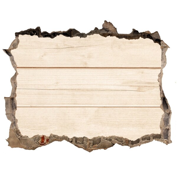 Fototapeta díra na zeď Poškodená stena s drevenou podlahou