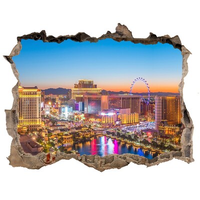 Fototapeta díra na zeď 3D Las Vegas v noci