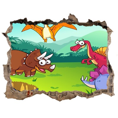 Samolepící nálepka na zeď Dinosaury v prehistorickej krajine