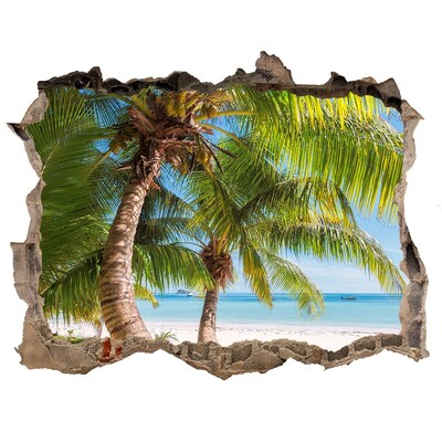 Díra 3D ve zdi na stěnu Tropické pláže