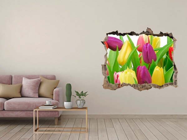 Samolepící nálepka na zeď Farebné tulipány