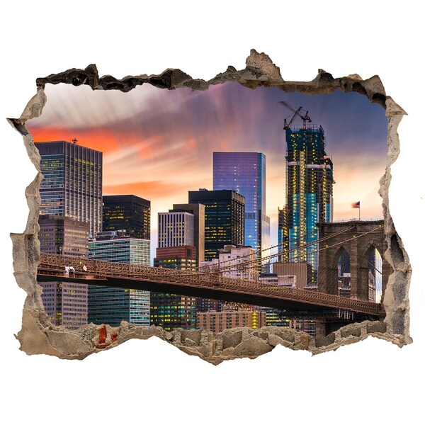 Fototapeta díra na zeď 3D Brooklynský most v New Yorku