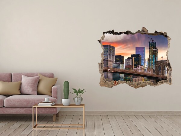 Fototapeta díra na zeď 3D Brooklynský most v New Yorku