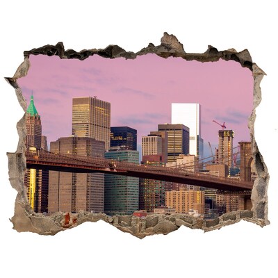 Fototapeta díra na zeď 3D Pohľad na Brooklynský most v New Yorku