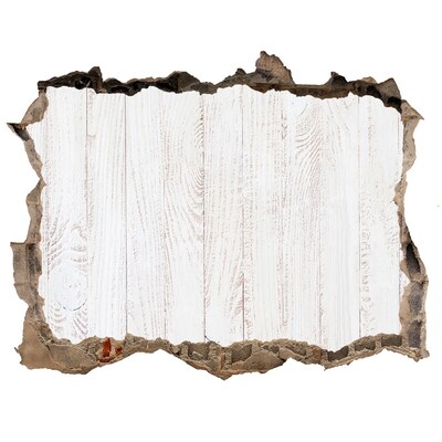 Fototapeta díra na zeď Poškodená stena s drevenou povrchovou úpravou