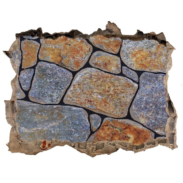 Fototapeta díra na zeď Zrúcaný múr s kameňmi