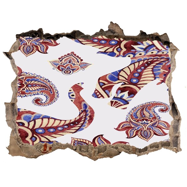 Díra 3D fototapeta nálepka Farebné vzory v diere v stene