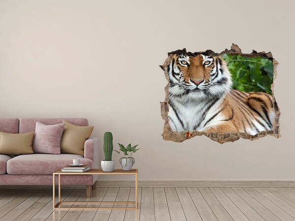 Díra 3D fototapeta nálepka Tiger v jeho prirodzenom prostredí