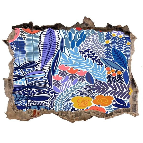 Nálepka 3D díra samolepící Tropická záhrada s dierou v stene