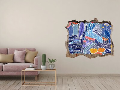 Nálepka 3D díra samolepící Tropická záhrada s dierou v stene